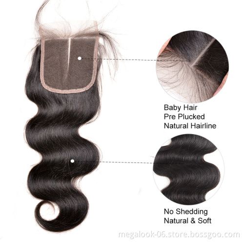 Customization 7X5 5X5 Topper 3 Part 130 Density Human Hair Weft  Top Lace Front Closure